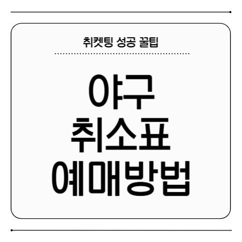 야구 취소표 예매